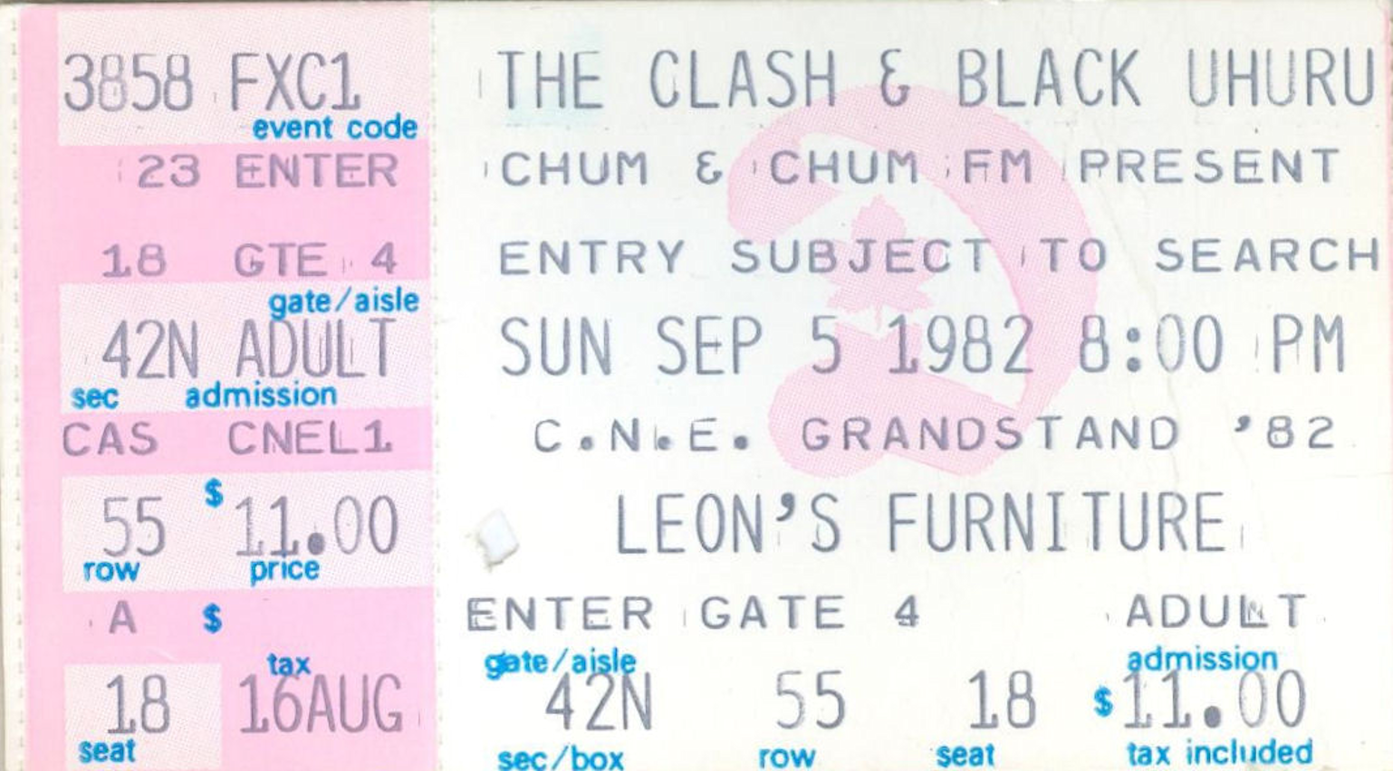 Clash City Rockers: The Clash with Black Uhuru, CNE Grandstand, Toronto, Ontario, Canada, Sunday September 5, 1982, Episode 18, Concert no. 12, mylifeinconcert.com