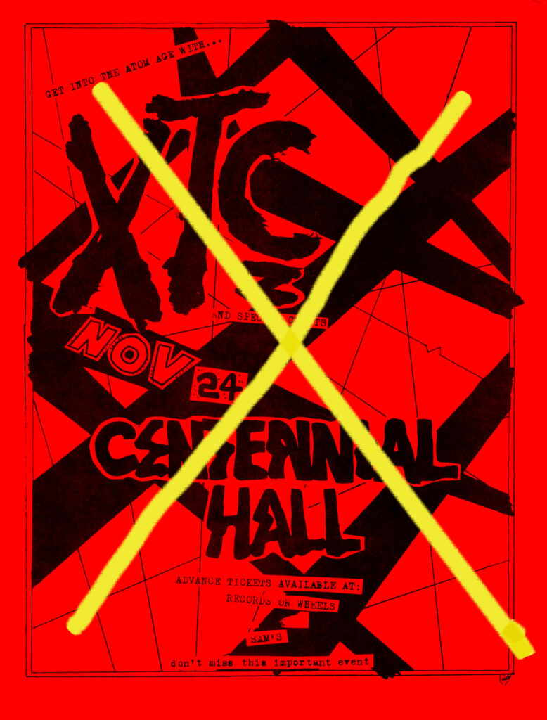 xtc handbill cancelled show london ontario november 24 1980 mylifeinconcert.com RED