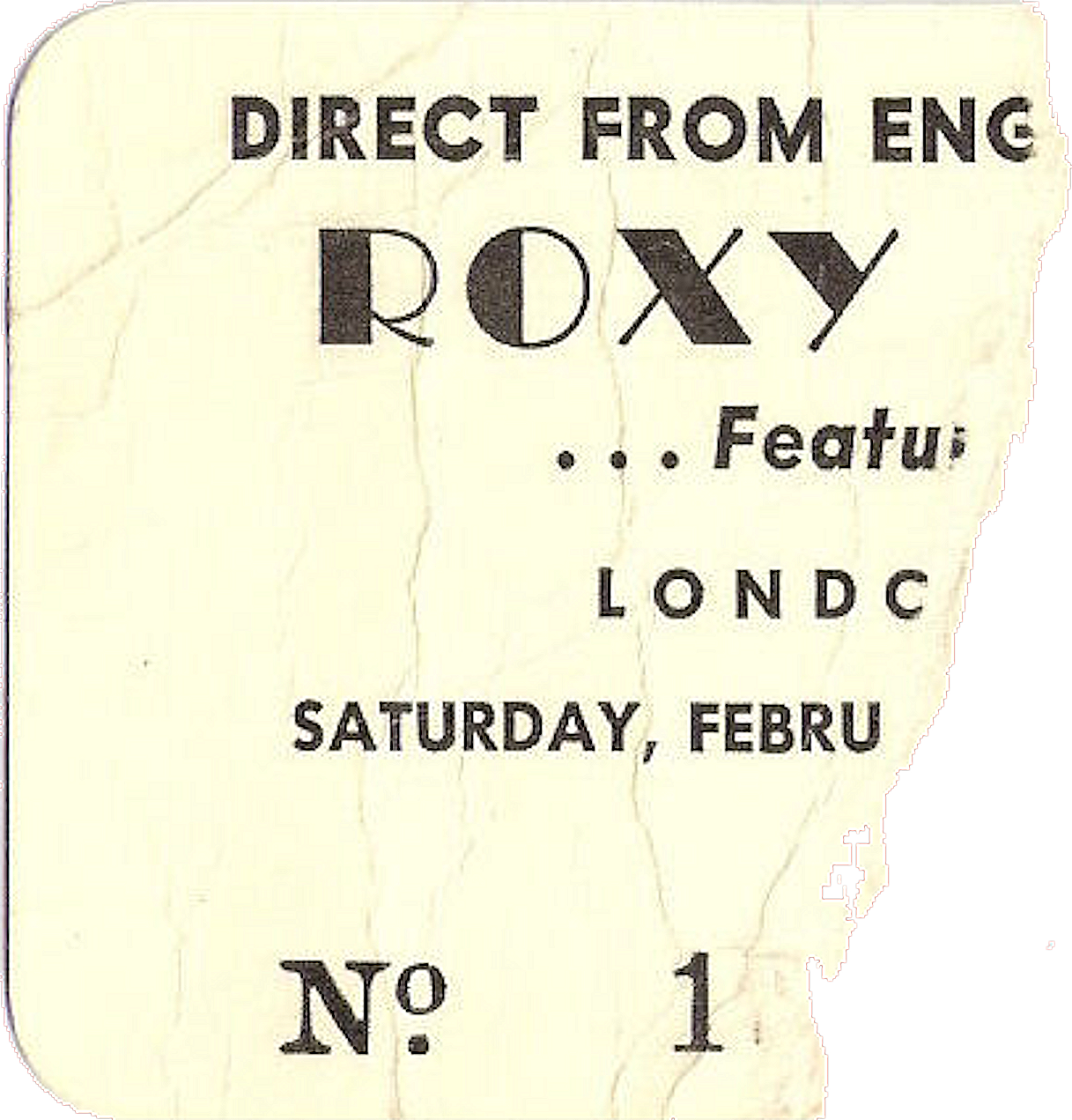 Roxy Music with Devotion, London, February 8, 1975, London Arena, London, Ontario, Canada, Ticket, mylifeinconcert.com, Episode 2, Concert Number 1