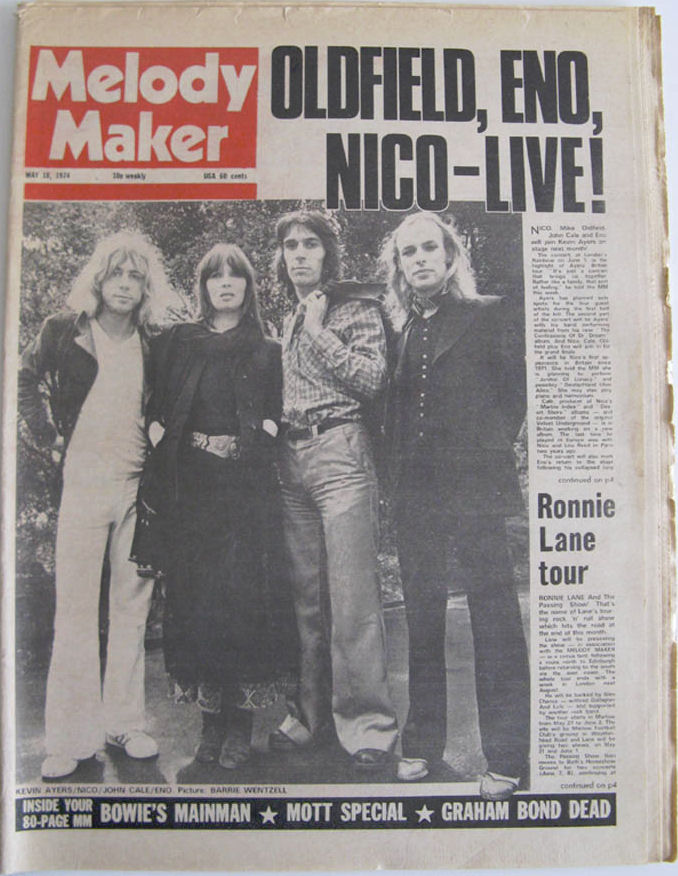 June 1, 1974: Eno, Cale, Nico, Ayers — 40th Anniversary