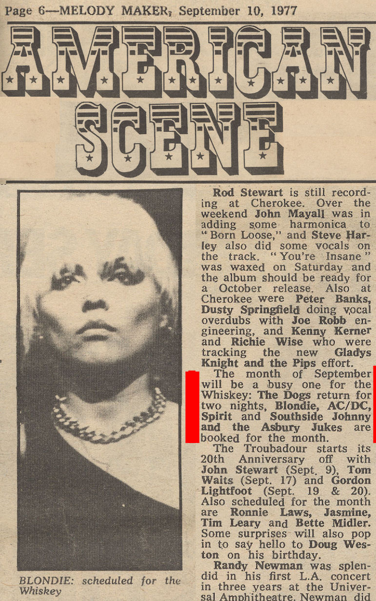 BLOG MM Sept 77 Blondie American Scene with RED