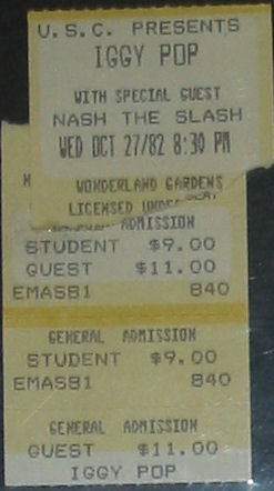IggyPop Ticket 1982 BLOG