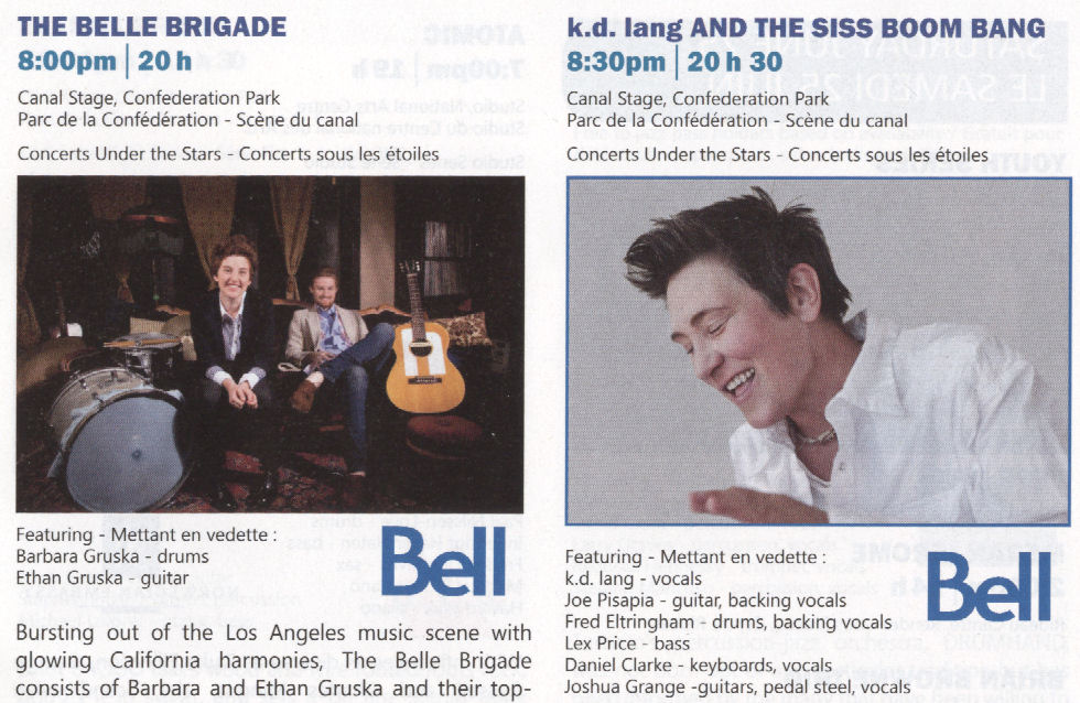 kd lang Bell Brigade 2011 JFest Booklet