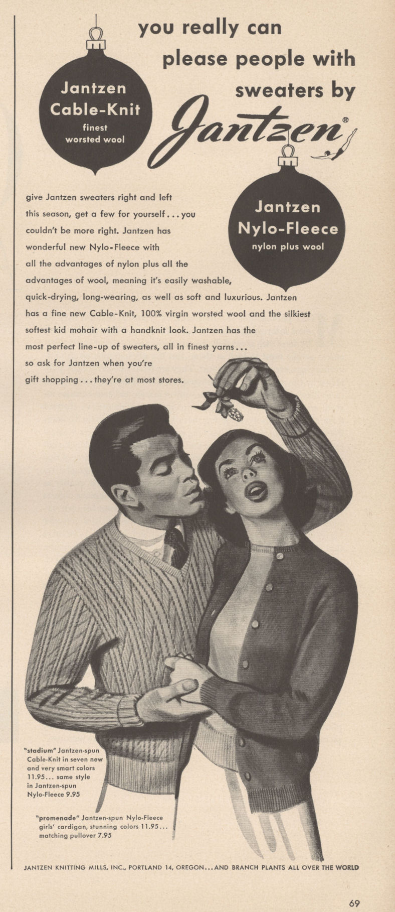 Jantzen Makes the Finest Sweaters-1940s & 1950s Vintage Jantzen Ads - The  Vintage Inn