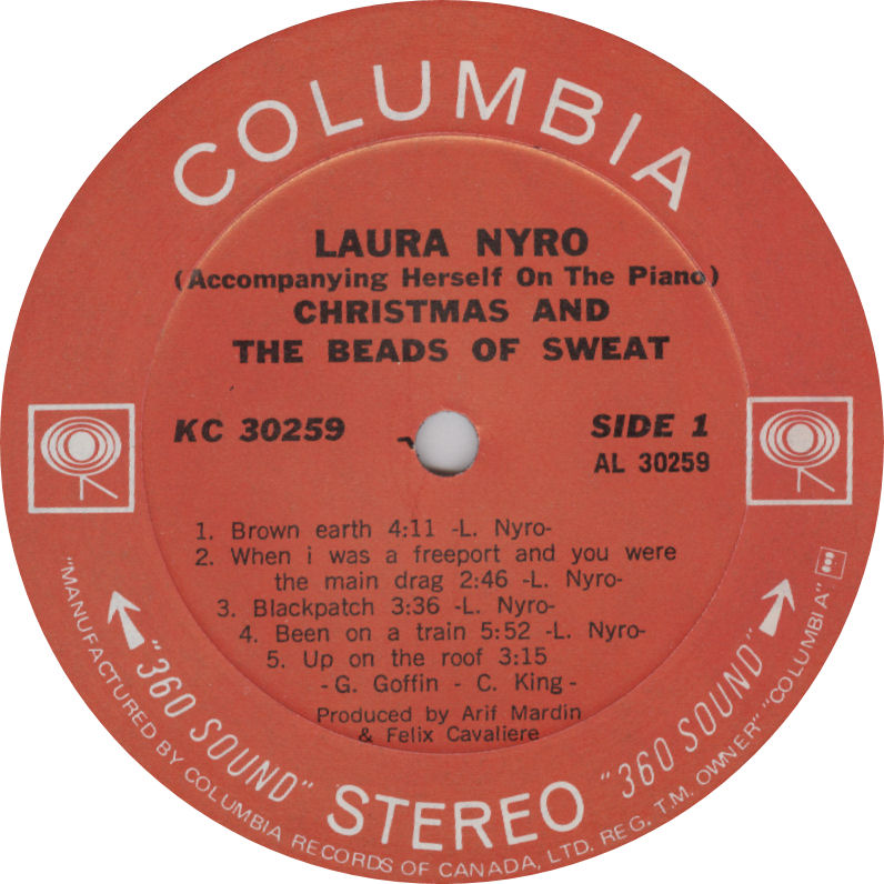 Laura Nyro Christmas and the Beads of Sweat Columbia Label
