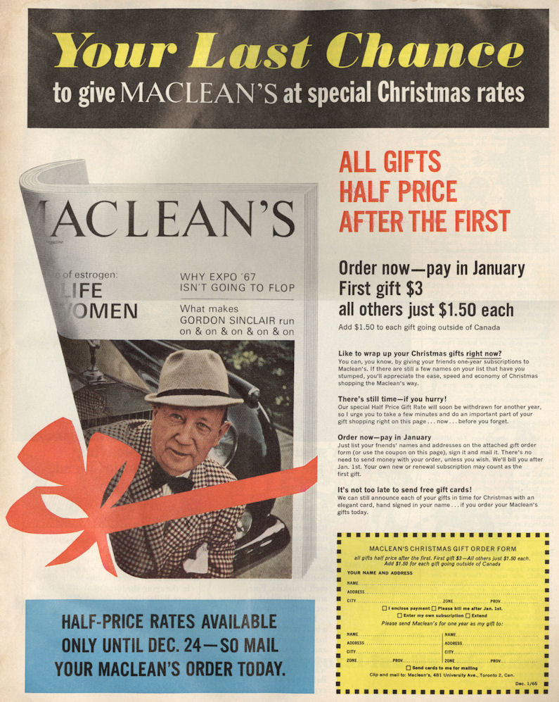 Macleans Dec 62 Sub Ad BLOG