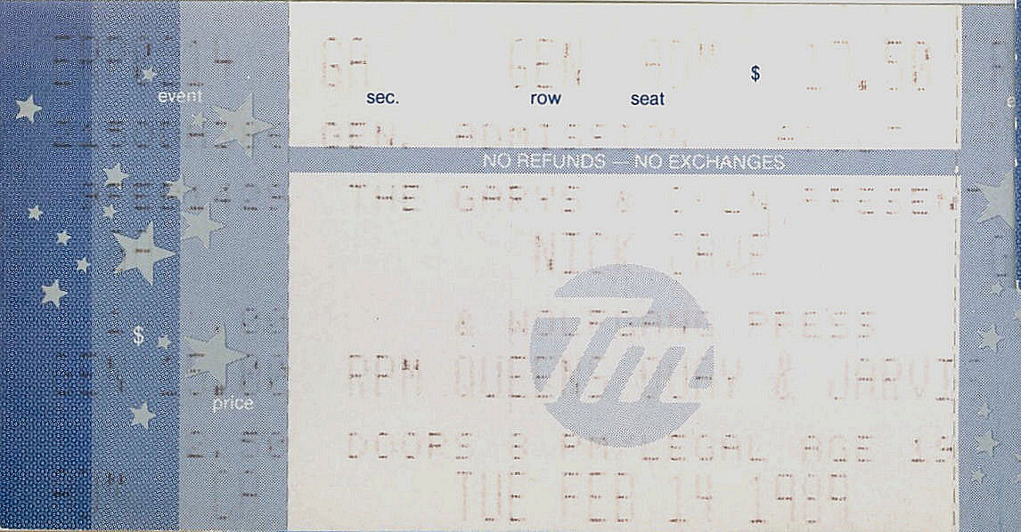 Nick Cave Ticket 1989