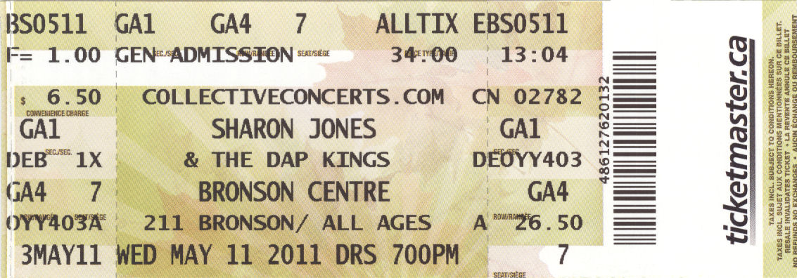 Sharon Jones Ticket BLOG