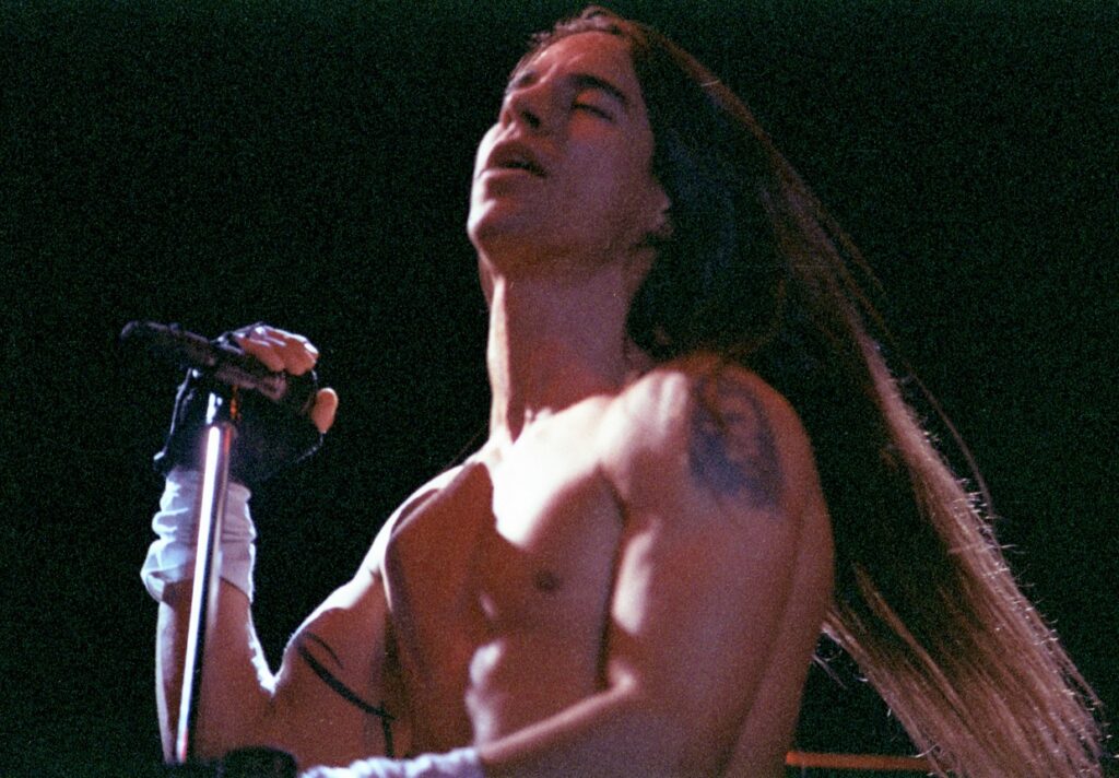 Red Hot Chili Peppers at Lollapalooza 92 in Barrie.  Photo by Jeff Blake.  mylifeinconcert.com