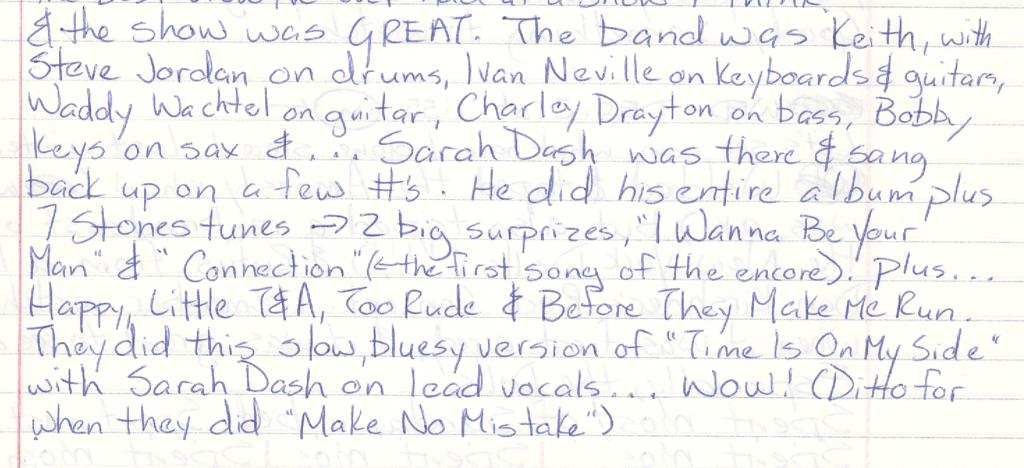 Episode 23, Concert no 51, Connection: Keith Richards and the X-Pensive Winos, Fox Theatre, Detroit, Michigan, USA, December 8, 1988, mylifeinconcert.com