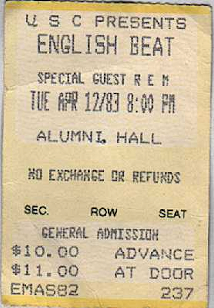 16. (EP 24) End of the Party: The (English) Beat with R.E.M., Alumni Hall, UWO, London, Ontario, Canada, Tuesday April 12, 1983, Jay McIntyre, mylifeinconcert.com