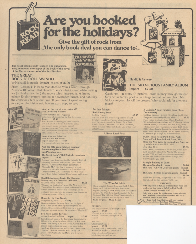 Booked for the holidays New York Rocker December 1980 KA-CHING-A-LING II: Christmas Advertising Highlights 1936-2003 mylifeinconcert.com