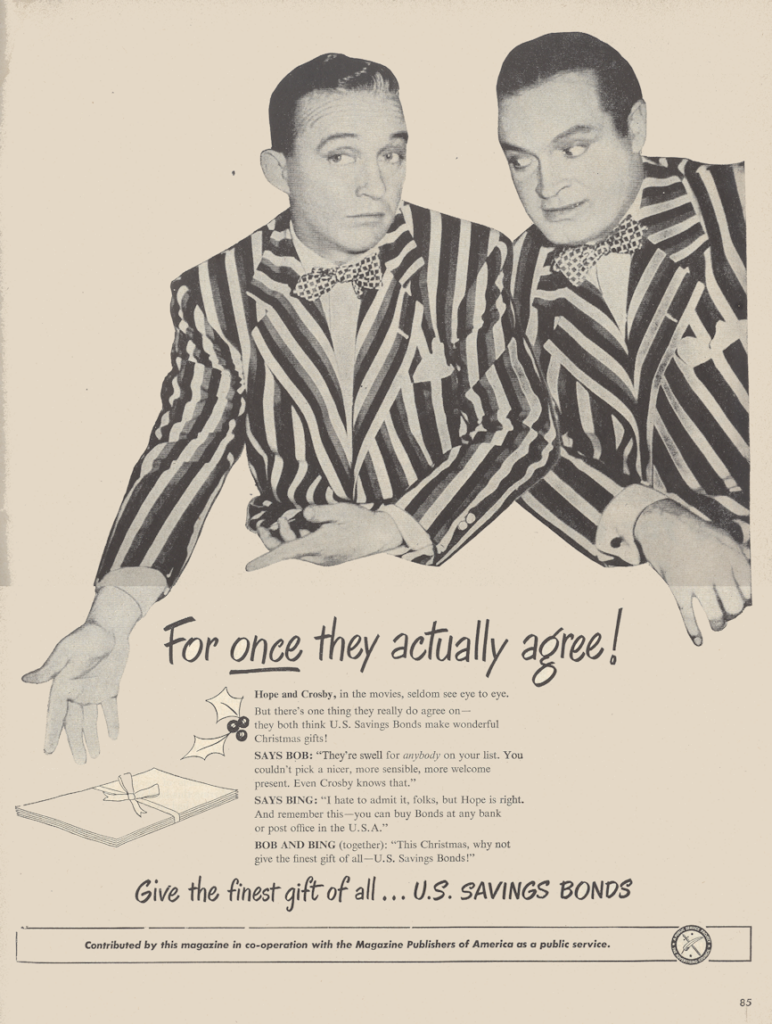Bing Crosby & Bob Hope LIFE December 22 1947 KA-CHING-A-LING II: Christmas Advertising Highlights 1936-2003 mylifeinconcert.com