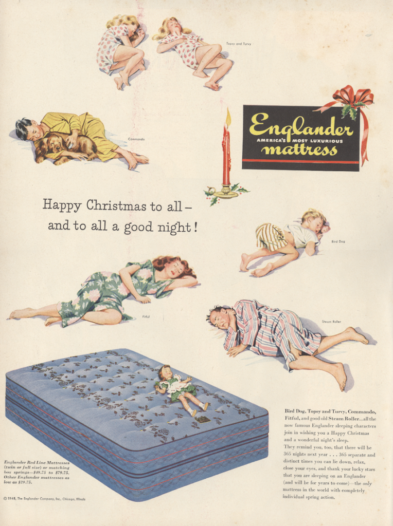 England mattress LIFE December 20 1948 KA-CHING-A-LING II: Christmas Advertising Highlights 1936-2003 mylifeinconcert.com