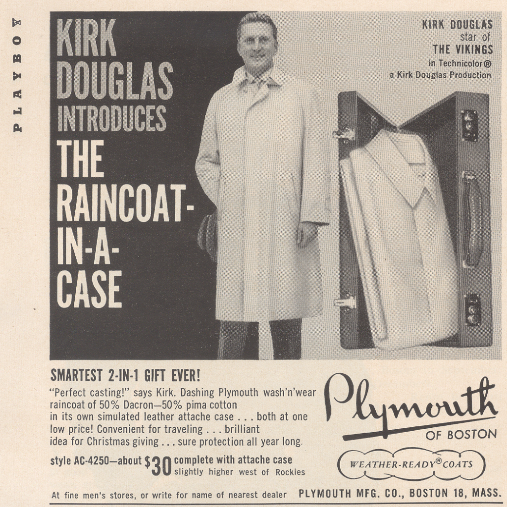 Kirk Douglas Raincoat PLAYBOY December 1958 KA-CHING-A-LING II: Christmas Advertising Highlights 1936-2003 mylifeinconcert.com