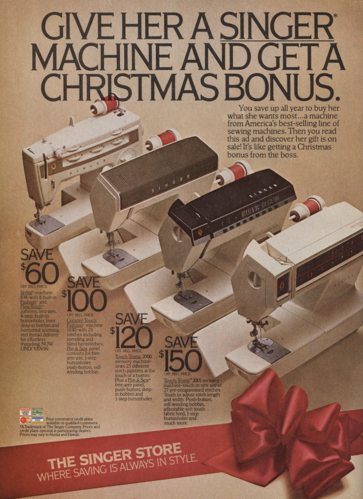 SINGER People December 1980 KA-CHING-A-LING II: Christmas Advertising Highlights 1936-2003 mylifeinconcert.com