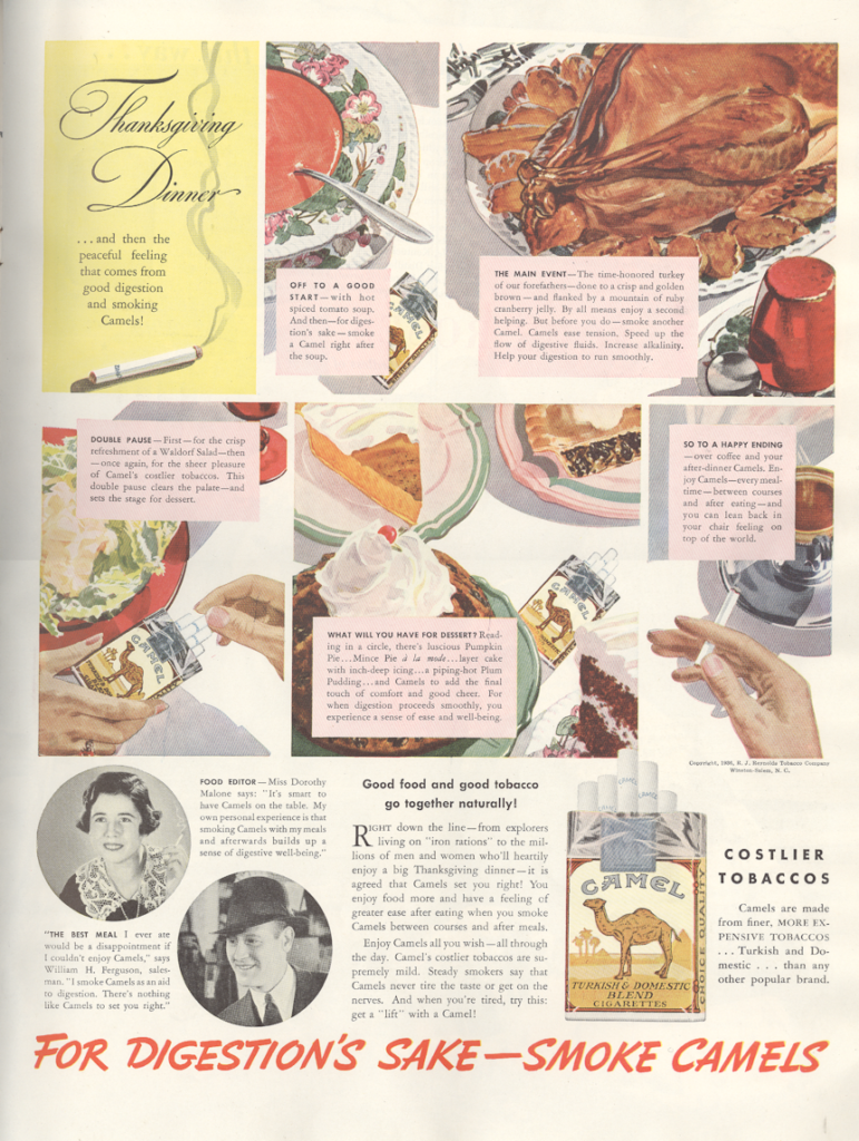 Thanksgiving Camels LIFE November 23 1936 KA-CHING-A-LING II: Christmas Advertising Highlights 1936-2003 mylifeinconcert.com