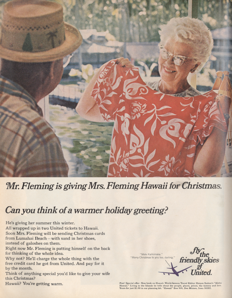 hawaii UNITED AIR LINES LIFE November 24 1967 KA-CHING-A-LING II: Christmas Advertising Highlights 1936-2003 mylifeinconcert.com