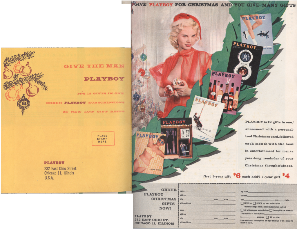 playboy christmas subscription PLAYBOY December 1958 KA-CHING-A-LING II: Christmas Advertising Highlights 1936-2003 mylifeinconcert.com