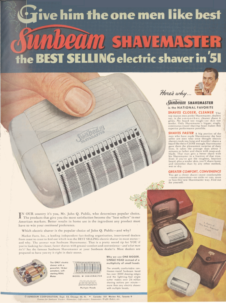 shavemaster LIFE November 6 1951 KA-CHING-A-LING II: Christmas Advertising Highlights 1936-2003 mylifeinconcert.com