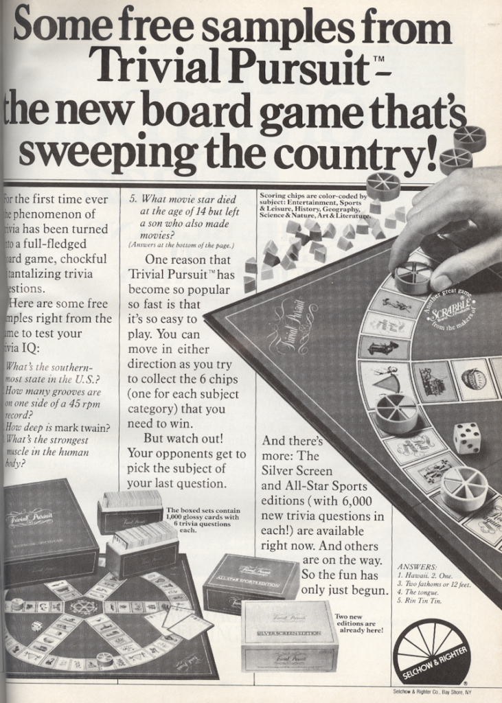 trivial pursuit Esquire December 1983 KA-CHING-A-LING II: Christmas Advertising Highlights 1936-2003 mylifeinconcert.com
