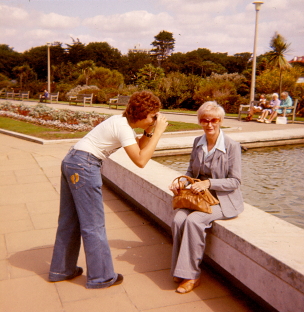 Me taking a picture of my mother in Portsmouth, UK 1977, mylifeinconcert.com