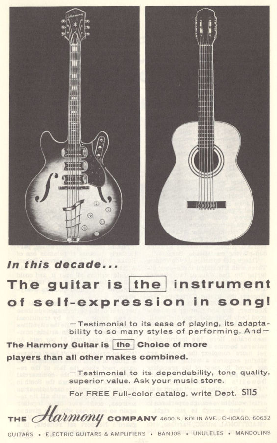 Harmony Guitars 1960s Sing Out! mylifeinconcert.com