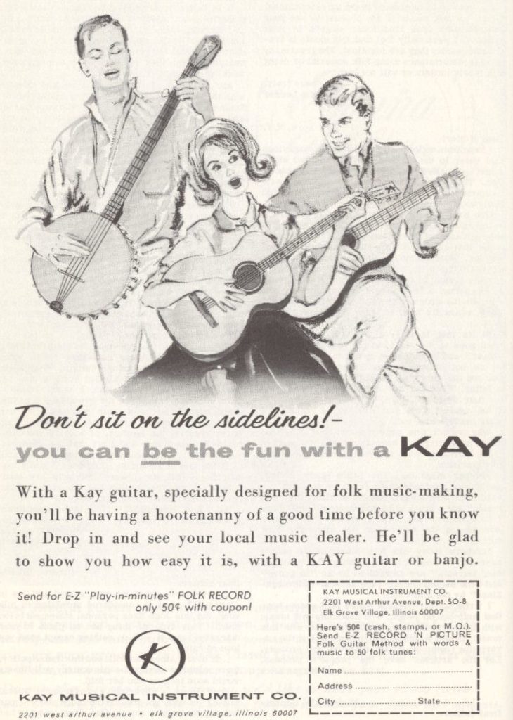 Kay Guitar ad 1964 Sing Out! mylifeinconcert.com