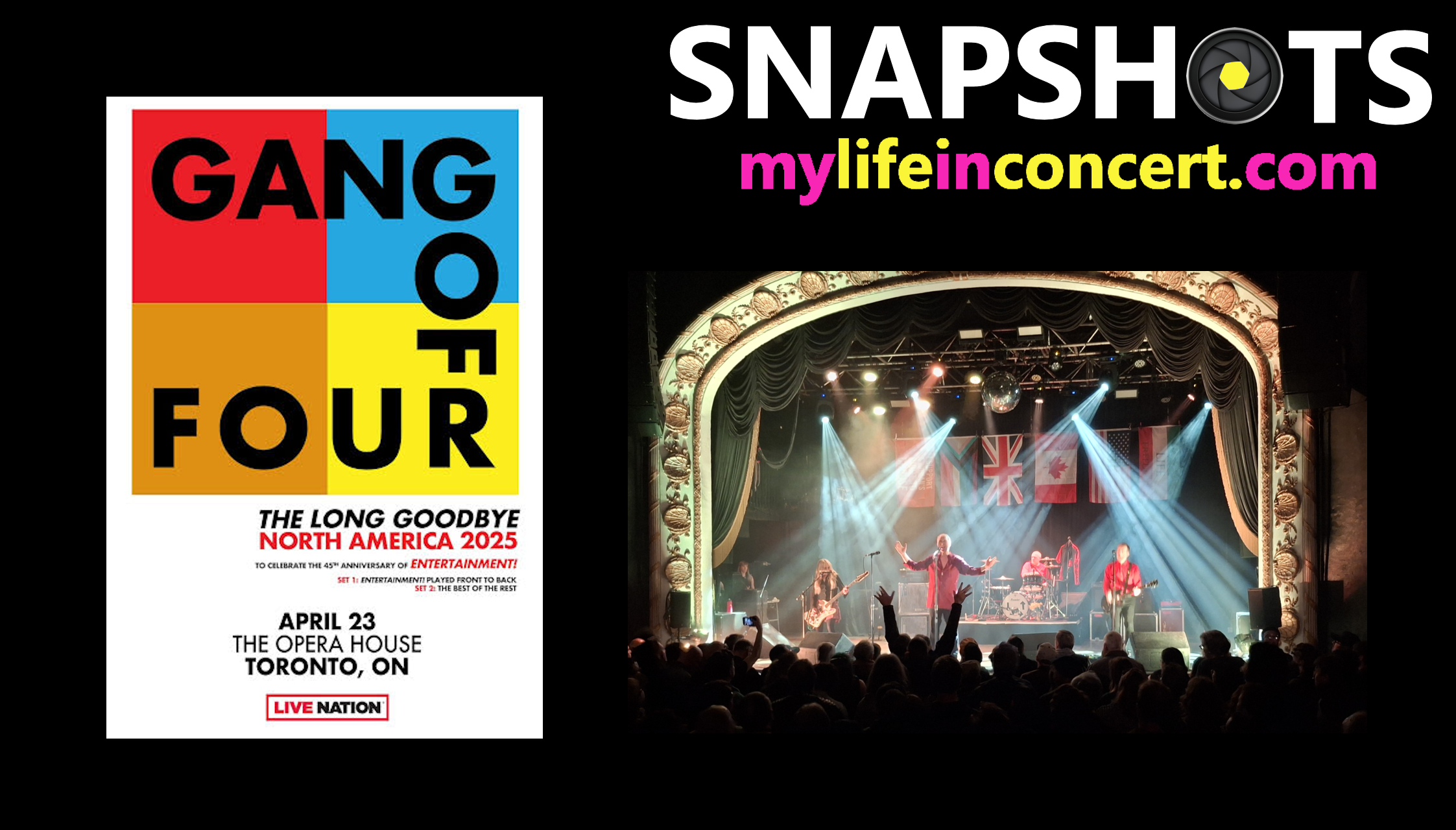 ROUND UP #9. The Gang of Four, playing Entertainment!, The Opera House, Toronto, Ontario, Canada, Wednesday April 23, 2025 SNAPSHOTS